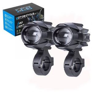 Moto 6000K phare LED auxiliaire antibrouillard Moto conduite voiture antibrouillard Spot phare lampe