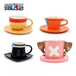 Anime une pièce Cosplay céramique tasse tasse d'eau créative Luffy Ace Sabo trois frères chapeau en