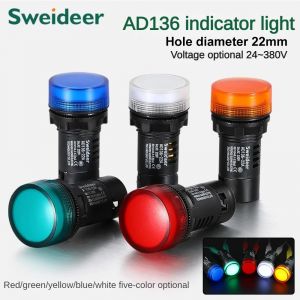 22mm Voyant LED AD136-22A Petit En Plastique Puissance Signal Lampe Perles 24V 36V 110V 220V 380V