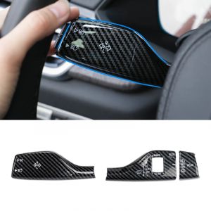 Garniture de voiture en fibre de carbone, style essuie-glace, lavage, clignotant, couvercle de