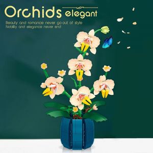 Orchidée papillon orchidée Vase bloc de construction fille assemblage bloc de construction jouet