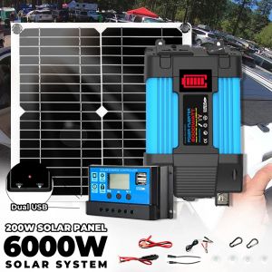 Kit solaire hors réseau 110V/220V 6000W, onduleur 30A, contrôleur de voiture, système de batterie