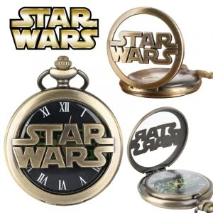 Star Wars montre de poche Vintage mignon Anime creux Quartz pendentif collier mode numéro romain