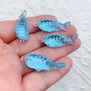 10 pièces 28*13*9mm breloques de baleine en acrylique, pendentif à breloques de requin pour la