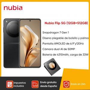 Nubia Flip 6.9 "120Hz affichage Snapdragon 7 Gen 1 5G téléphone rabat 4310mAh batterie 33W charge