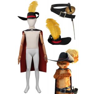 Déguisement chat épéiste Cosplay garçons chapeau cape dessin animé chat dans les bottes Costume de