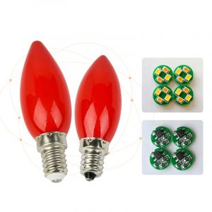 Bougie rouge avec perle de bouddha, lampe décorative, autel LED convaincu, E12, E14, 1 pièce
