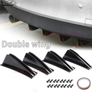 Nouveau 4 pièces universel voiture pare-chocs arrière lèvre séparateur Spoiler Anti-collision corps