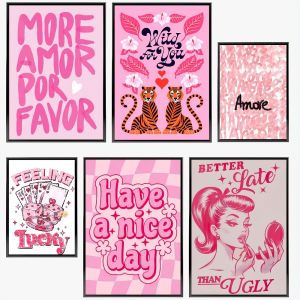 Affiche rose avec citation d'amour pour la maison, impression sur papier, salon, chambre à coucher,