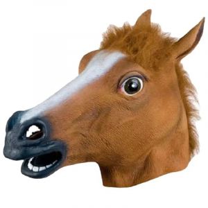 Hommes masques De cheval marron fille drôle masque De tête De cheval masque Animal en Latex