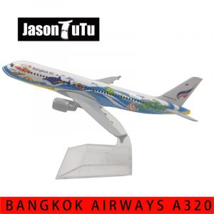 JASON TUTU 16 cm Thai Bangkok Air Airbus 320 modèle d'avion en métal moulé sous pression 1/400