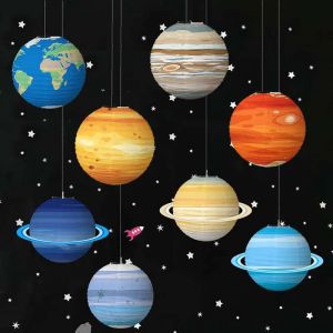 30 cm 12 ''système solaire huit planètes anniversaire boule de papier Lampion suspendu galaxie