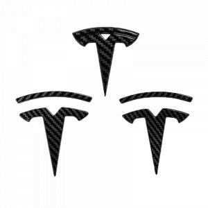 Badge de volant avec Logo avant et arri&egrave;re en ABS, pour Tesla mod&egrave;le 3 Y, &eacute;tiquette en Fiber de