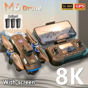 Pour Xiaomi M6 Drone professionnel 8K cam&eacute;ra Drone 5G WIFI FPV UAV avec &eacute;cran t&eacute;l&eacute;commande RC Dron