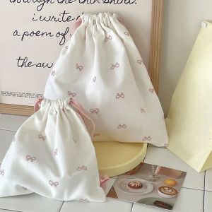 Sac de rangement de soins de la peau imprim&eacute; n&oelig;ud papillon rose mignon, sac de voyage, sac de