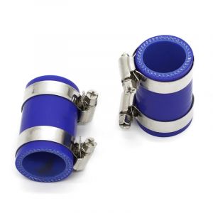 Raccords d'&eacute;chappement en silicone, colliers de serrage noirs pour Yamaha Banshee 350 1987 &ndash; 2006,