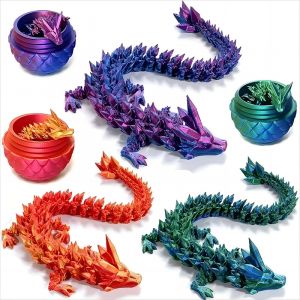 Mod&egrave;le d'artisanat d'oeuf de dragon chinois Loong, impression 3D, mobile, rotatif, flexible,