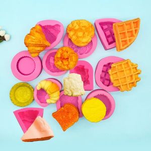 Moule &agrave; g&acirc;teau en Silicone, gaufre, Croissant, Toast, collation, cuisson, r&eacute;sine, bricolage, savon