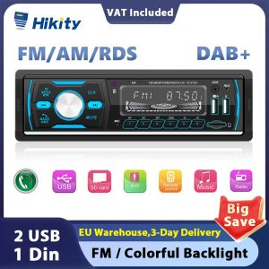 Hikity 1DIN autoradio lecteur MP3 support DAB + FM/AM/RDS autoradio télécommande stéréo numérique