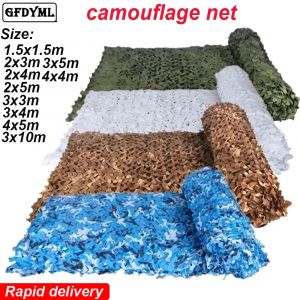 Filets de Camouflage 1.5m x 1m 4m x 5m, blanc, bleu, Beige, désert pour la chasse, maille cachée,