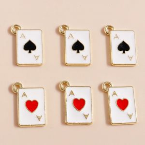 10 pi&egrave;ces cr&eacute;atif coeur Ace Poker breloques pendentifs pour bijoux &agrave; bricoler soi-m&ecirc;me faisant des