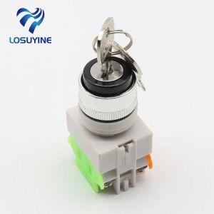 LAY37 AC 380V 10A DPST s&eacute;lecteur rotatif &agrave; 2 positions interrupteur de verrouillage &agrave; cl&eacute; 1 N/O 1