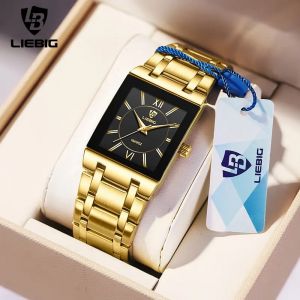LiEBIG De Luxe Or Quartz Montres Pour Femme Fille Mâle Mode 30m Étanche Femmes Dames Mens Montres