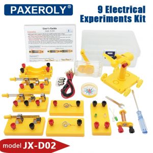 Kit de circuit électrique pour étudiant, 9 expériences physiques, générateur à main, électroaimant,