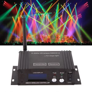 Émetteur-récepteur de contrôleur DMX 2.4 sans fil, répéteur de puissance réglable, écran LCD,