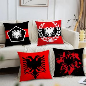 Housse de coussin drapeau albanais, pour chambre à coucher, voiture, café, chambre douce et salon,