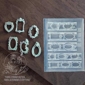 1pc ange Statue cadre Photo 3D acrylique moule aile Nail Art décorations Silicone décoré coeur Nail