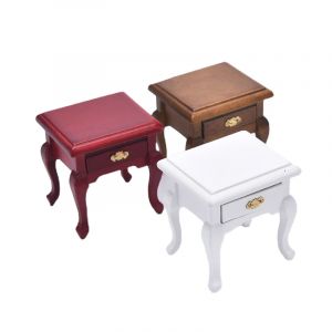 Meubles miniatures pour maison de poupée, Table de chevet en bois, armoire de chevet