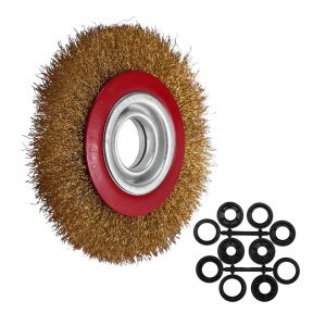 Roue de brosse métallique pour meuleuse d'établi, anneaux d'adaptation de polissage et de boissons,