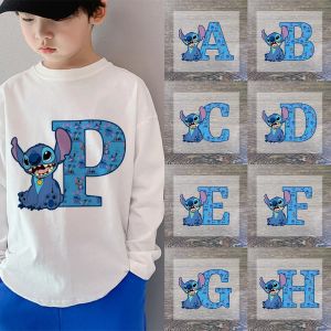 Autocollant de vêtements avec lettres anglaises, point mignon, Disney, transfert à chaud, Patch pour