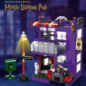 Magic World Street View &ndash; ensembles de construction, cabine t&eacute;l&eacute;phonique, briques MOC Harry Potter,