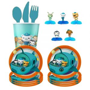 Disney dessin animé les Octonauts bricolage jetable papier tasse plateau nappe tissu joyeux