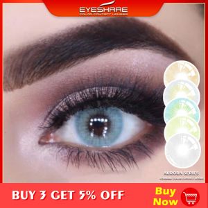 EYESHARE 2 pi&egrave;ces lentilles de Contact de couleur pour les yeux Aurora marron vert lentille de