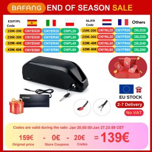Batterie externe pour vélo électrique Yingwu, 36V 48V 52V 13ah 20ah, pour moteur Bafang 250W 500W
