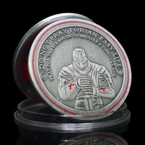 Collection de pièces commémoratives en métal du Christ, chevalier templier, défi, ne pas prier pour