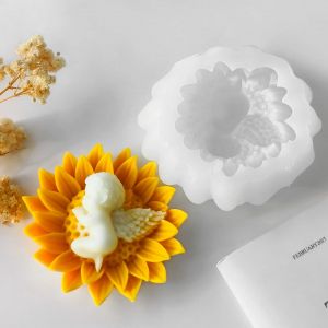 Moule en silicone fleur 3D pour bricolage, artisanat en plâtre pour bébé ange, bougie de Regina