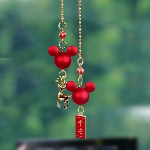 Pendentif de décoration intérieure de voiture, tête de Mickey mignonne, pendentif de rétroviseur,