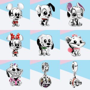 Pendentif en &eacute;mail color&eacute; Disney Minnie, breloques de style mixte, perles pour bijoux de bricolage,