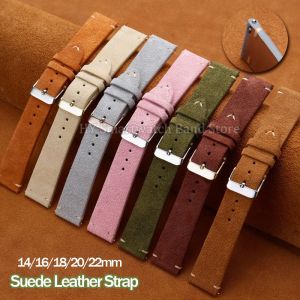 14mm 16mm 18mm 20mm 22mm bracelet de montre en cuir su&eacute;d&eacute; Vintage pour Seiko pour Omega bracelet
