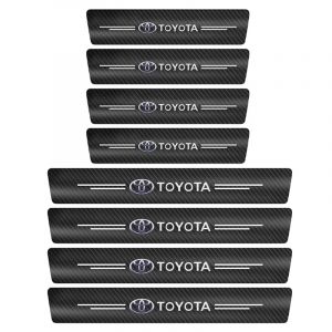 Autocollants de seuil de protection de seuil de porte de voiture en Fiber de carbone, 4 pièces, pour