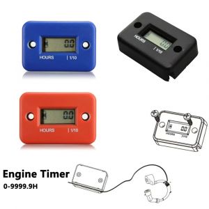 Minuterie inductive &eacute;tanche pour moteur de moto, compteur d'heure de travail, &eacute;cran LCD, instrument