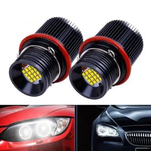 Angel Eye Halo Ring Marker Side Light, Ampoule LED blanche, Lumi&egrave;re de sauna de voiture, BMW E39,