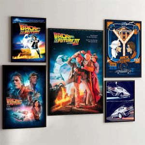Affiches autocollantes de films Retour vers le futur, autocollant en papier kraft r&eacute;tro, art