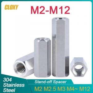 304 acier inoxydable M2 M2.5 M3 M4 M5 M6 M8 M10 M12 entretoise hexagonale longue tige couplage