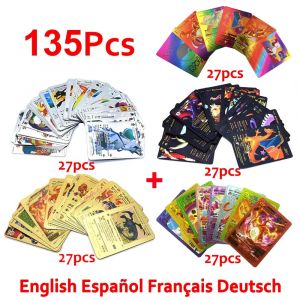 Carte Pokemon anglaise espagnole fran&ccedil;ais allemande or color&eacute; Vmax GX EX V cartes Pikachu Charizard