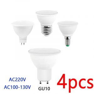 4 pi&egrave;ces LED Spot lumi&egrave;re 220V 110V GU10 MR16 E27 E14 LED ampoule 12W 9W 6W 3WLED lampe projecteur